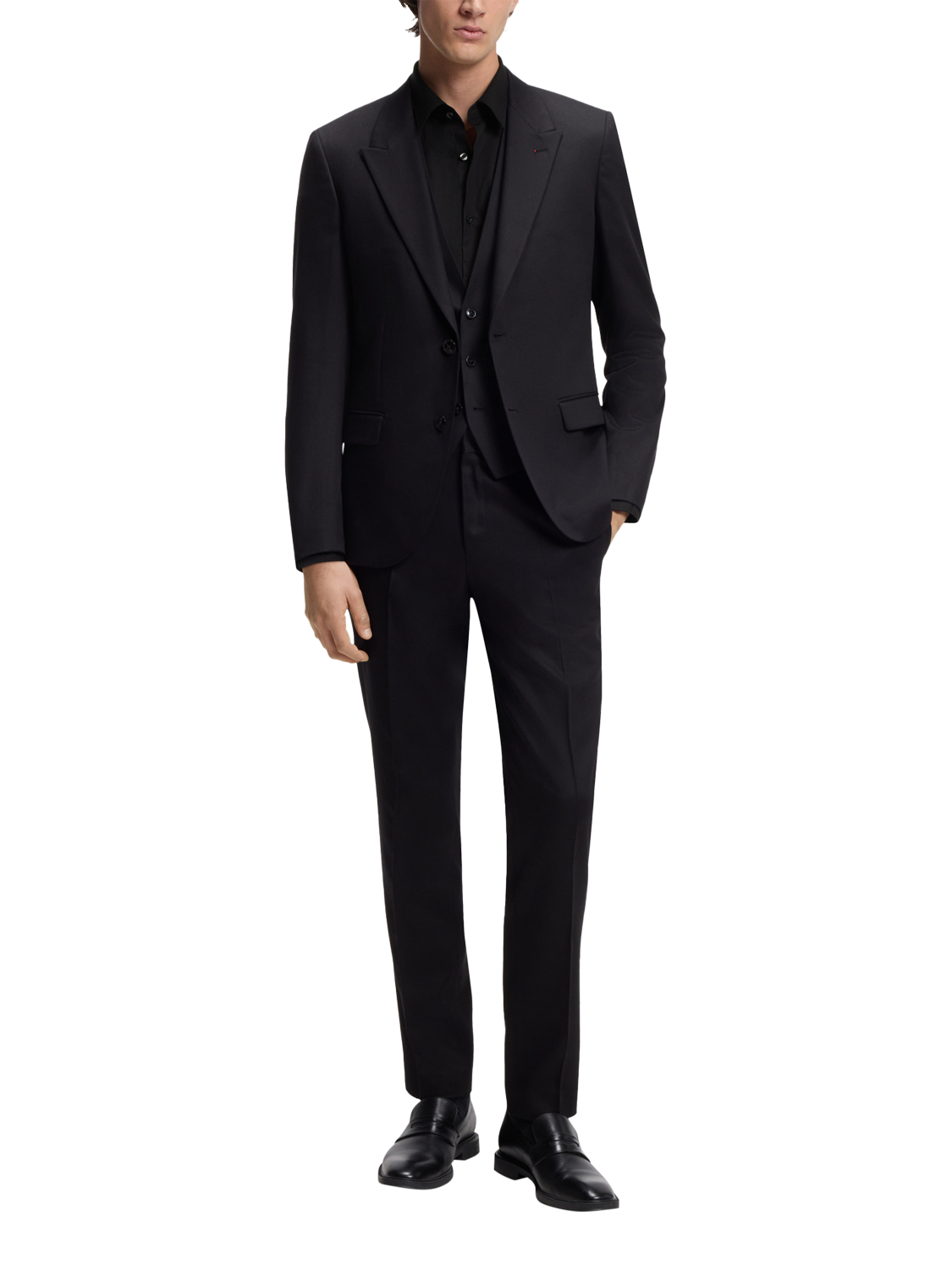 Product image 3 of 6, which shows HUGO Slim Fit Long Sleeve Shirt, Black, M