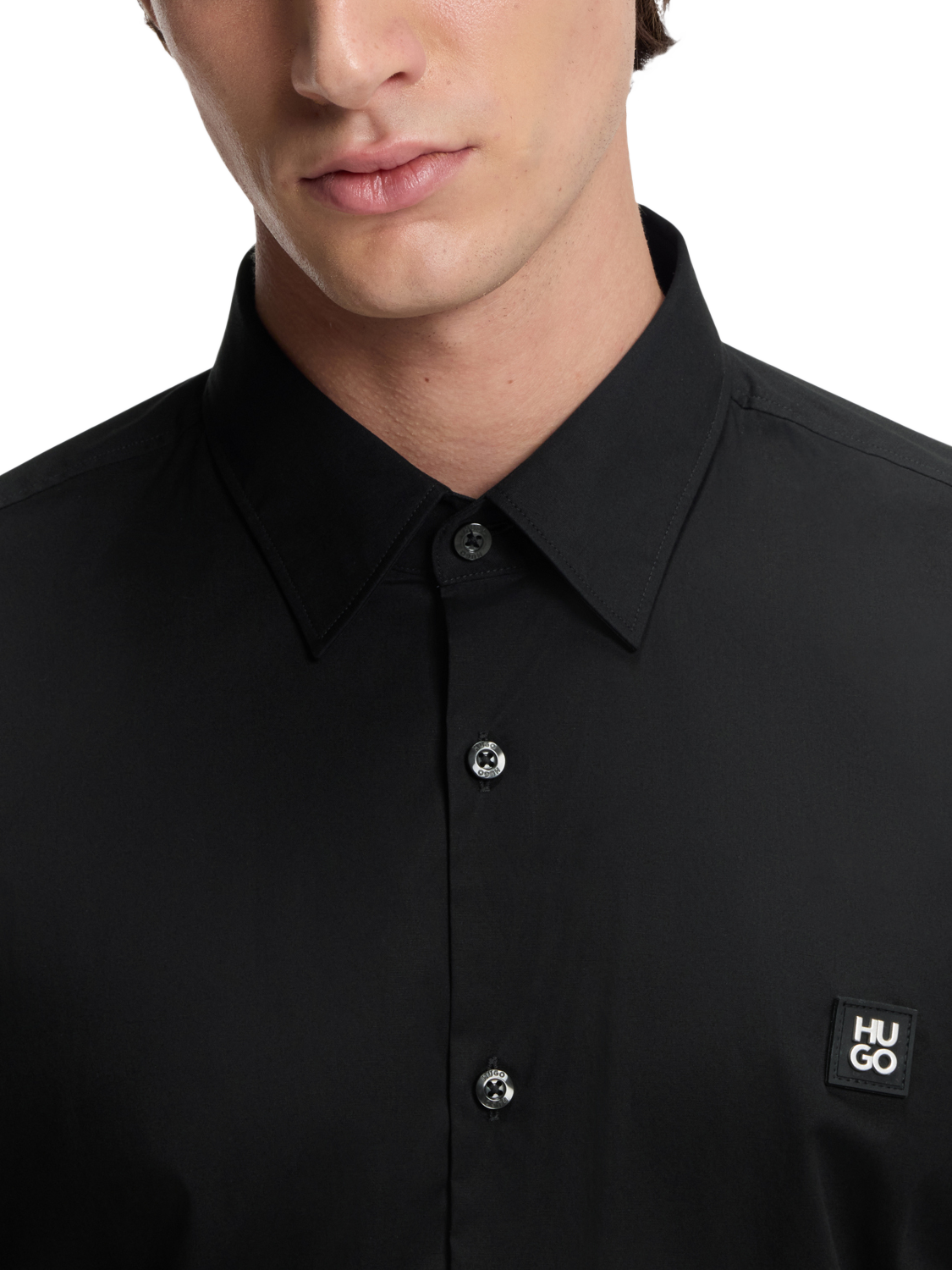 Product image 6 of 6, which shows HUGO Slim Fit Long Sleeve Shirt, Black, M
