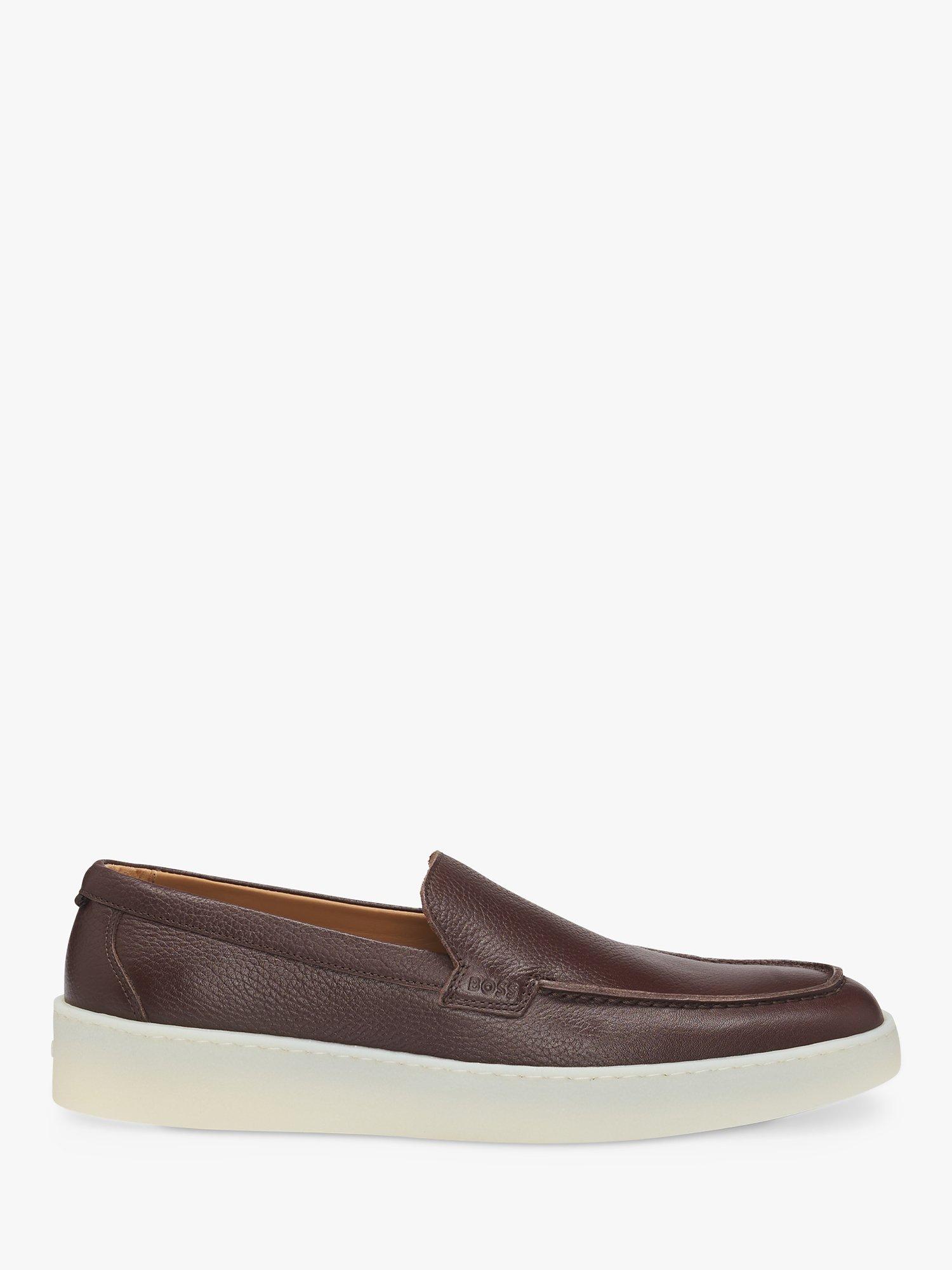 HUGO BOSS BOSS Clay Leather Loafers, Dark Brown