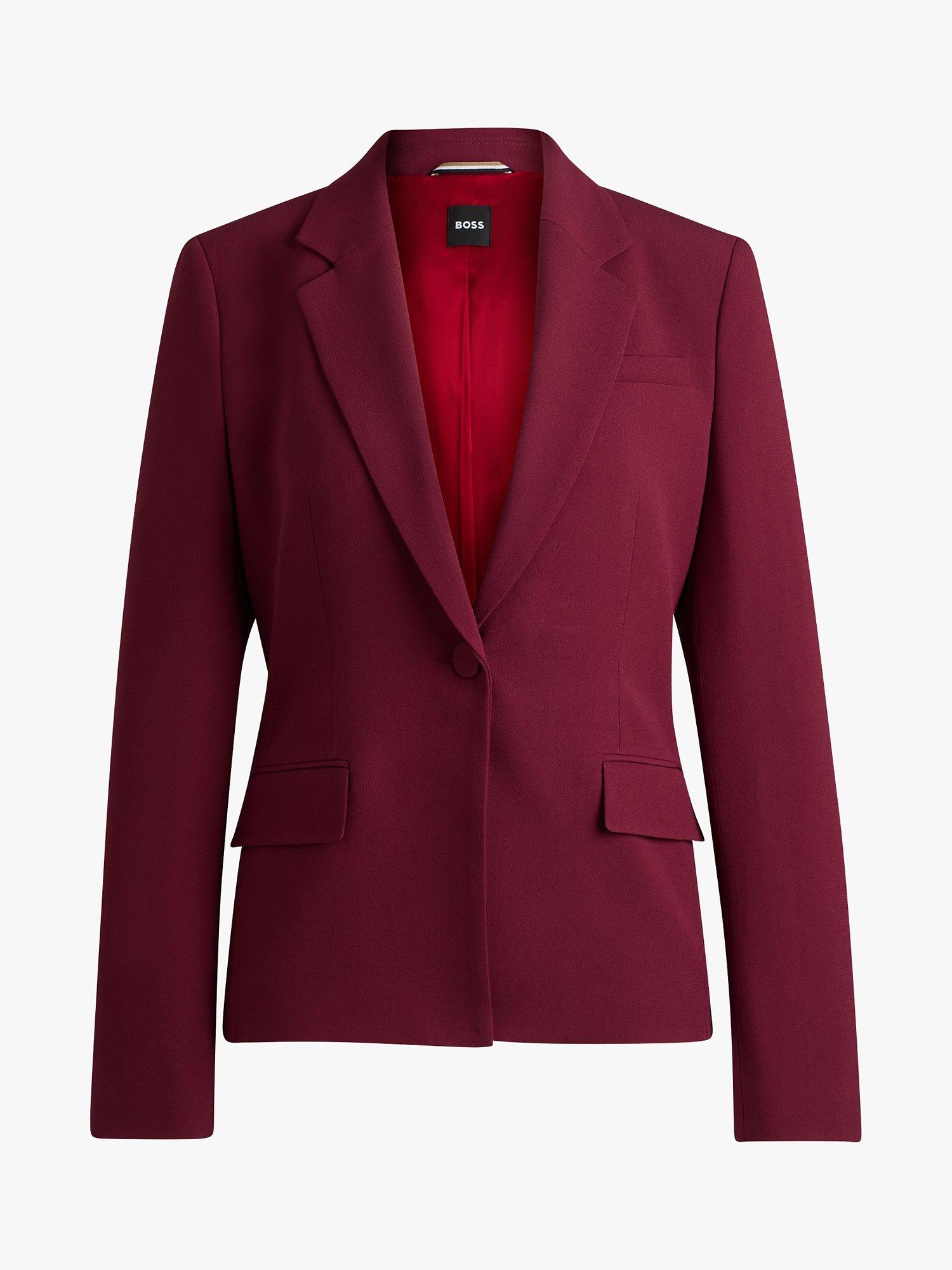 Product image 4 of 6, which shows HUGO BOSS Single Breasted Blazer, Dark Red, 18