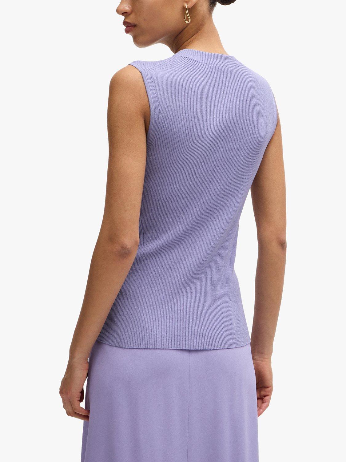 Product image 2 of 5, which shows BOSS Feskies Fine Knit Top, Medium Purple, S