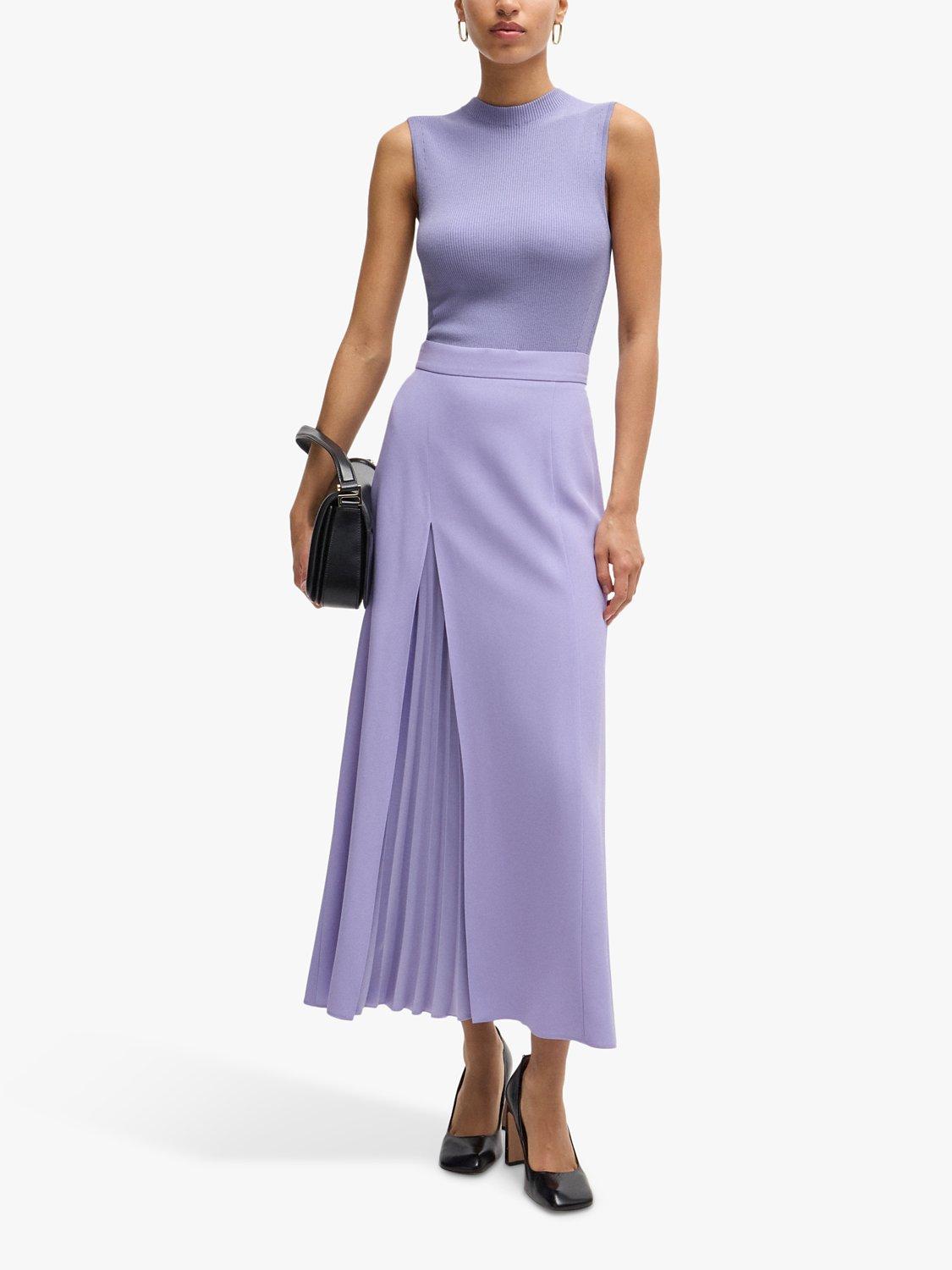 Product image 3 of 5, which shows BOSS Feskies Fine Knit Top, Medium Purple, S