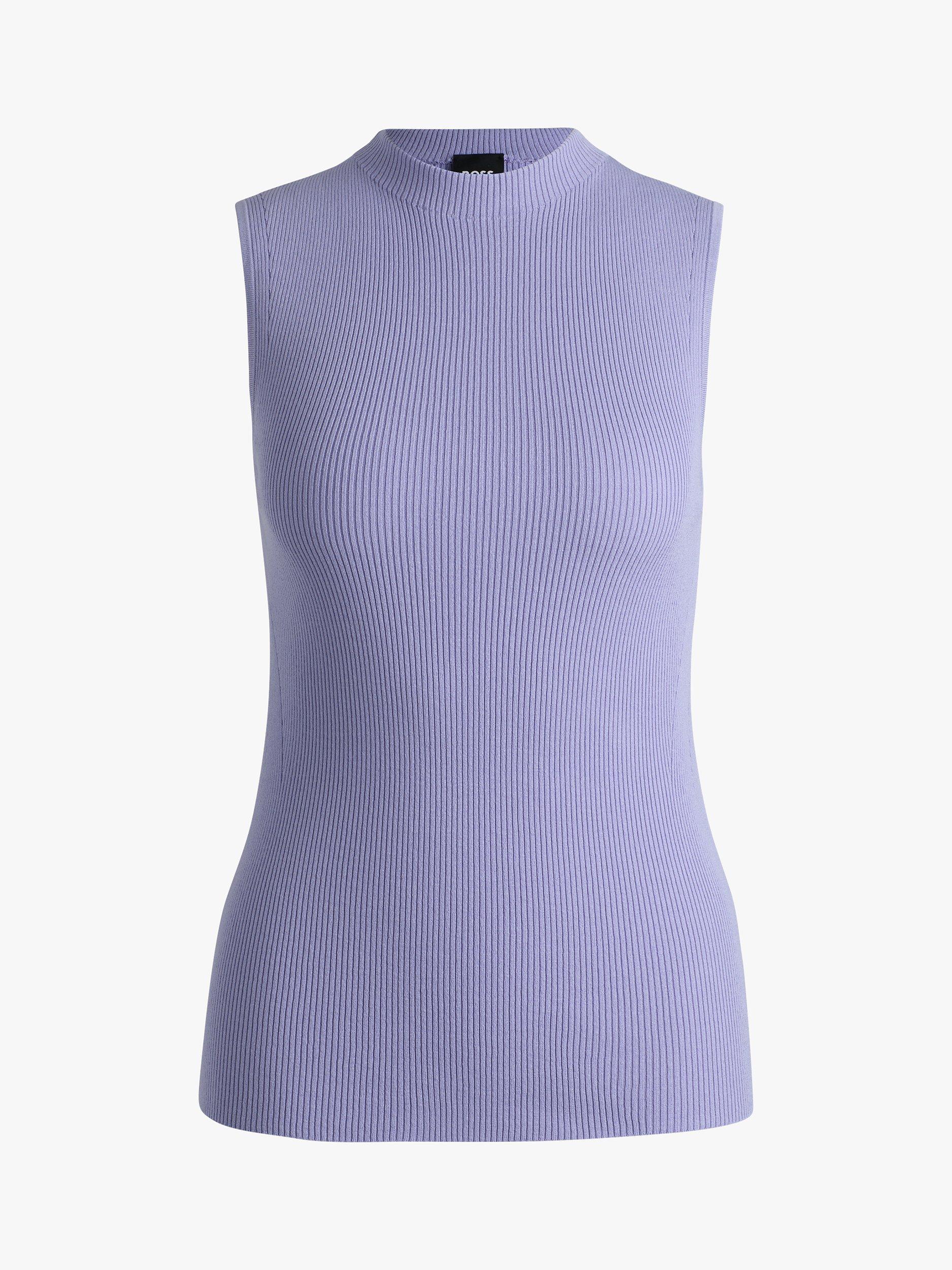 Product image 4 of 5, which shows BOSS Feskies Fine Knit Top, Medium Purple, S