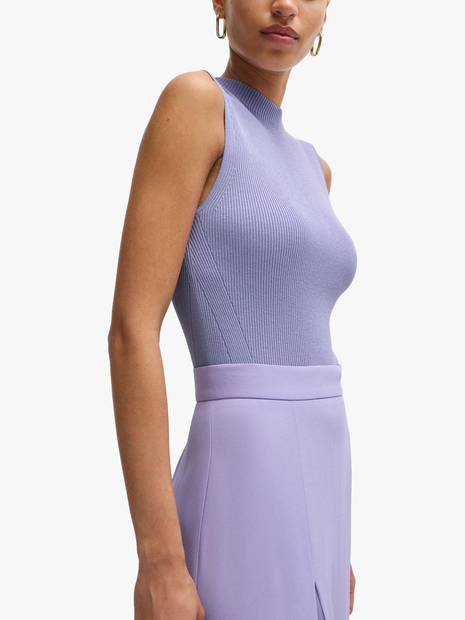 Product image 5 of 5, which shows BOSS Feskies Fine Knit Top, Medium Purple, S