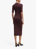 BOSS Fezanin Knitted Midi Dress, Open Red