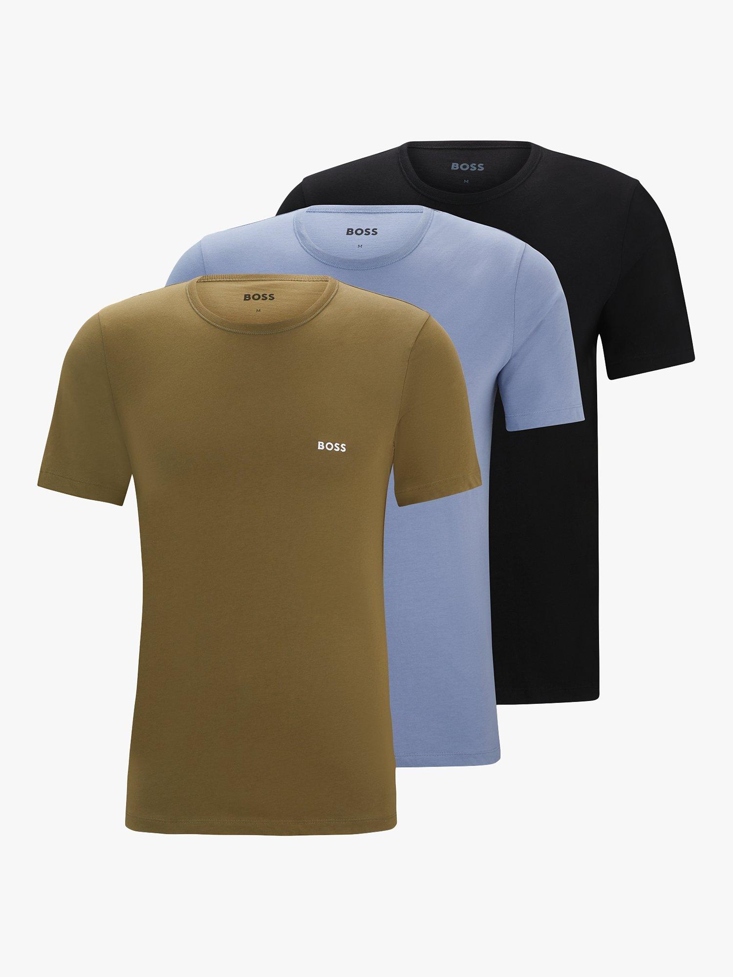 BOSS Embroidered Logo Cotton Underwear T-Shirt, Pack of 3