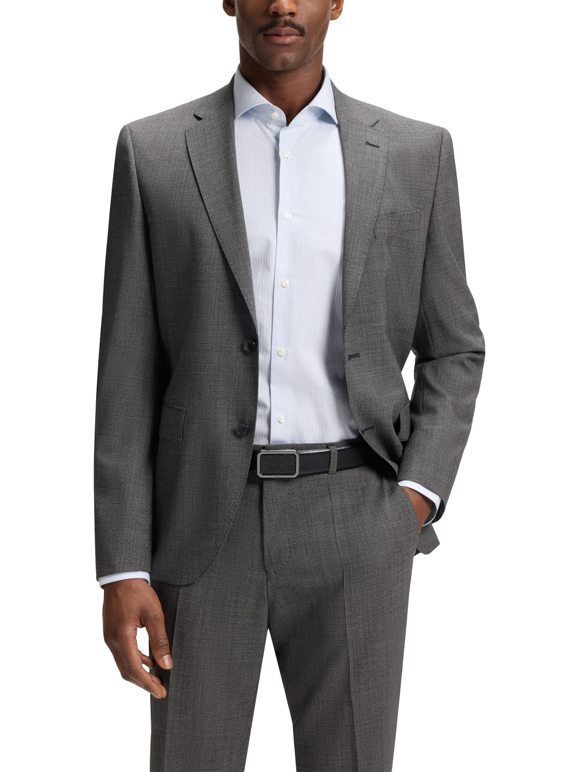 Product image 5 of 5, which shows BOSS Italian Leather Belt, Black, 36