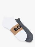 BOSS Logo Ankle Socks, Pack of 2, Natural/Multi