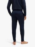 BOSS Logo Cotton Terry Tracksuit Bottoms, Dark Blue