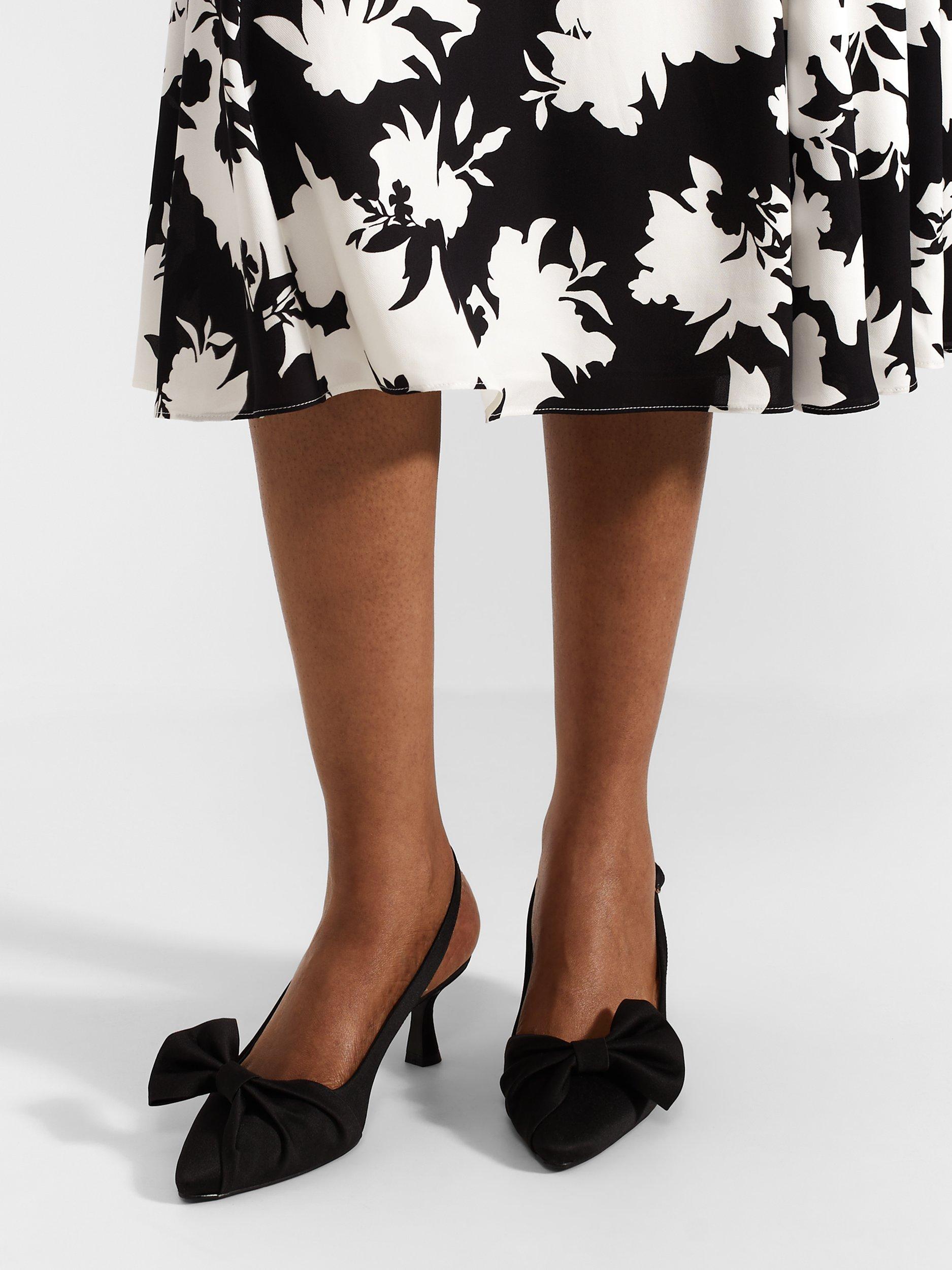 Product image 2 of 6, which shows Hobbs Francis Slingback Kitten Heel Court Shoes, Black, 4