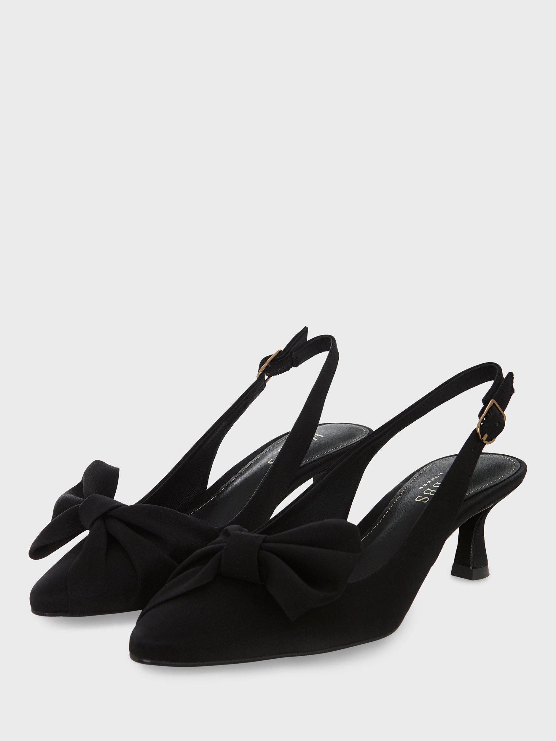 Product image 3 of 6, which shows Hobbs Francis Slingback Kitten Heel Court Shoes, Black, 4