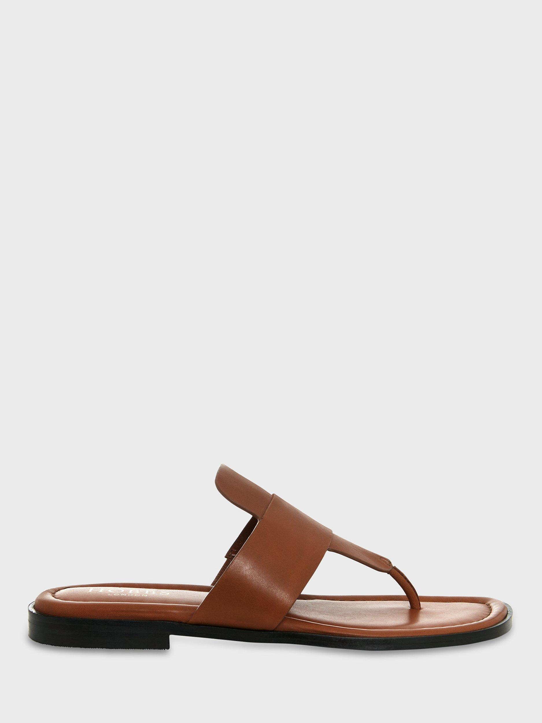 Hobbs Alara Leather Toepost Sandals, Tan, 4