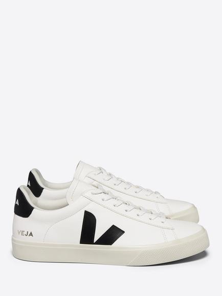 VEJA Campo Leather Trainers, Extra White/Black, Extra White/Black