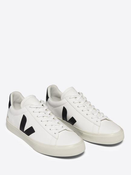 VEJA Campo Leather Trainers, Extra White/Black - view 2, Extra White/Black