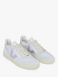 VEJA V-10 Leather Trainers, Gravel Parme/Menthol