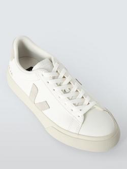 VEJA Campo Suede Detail Leather Trainers - view 2, Extra White/Natural