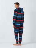 John Lewis Star Fair Isle Hooded Onesie, Blue/Multi