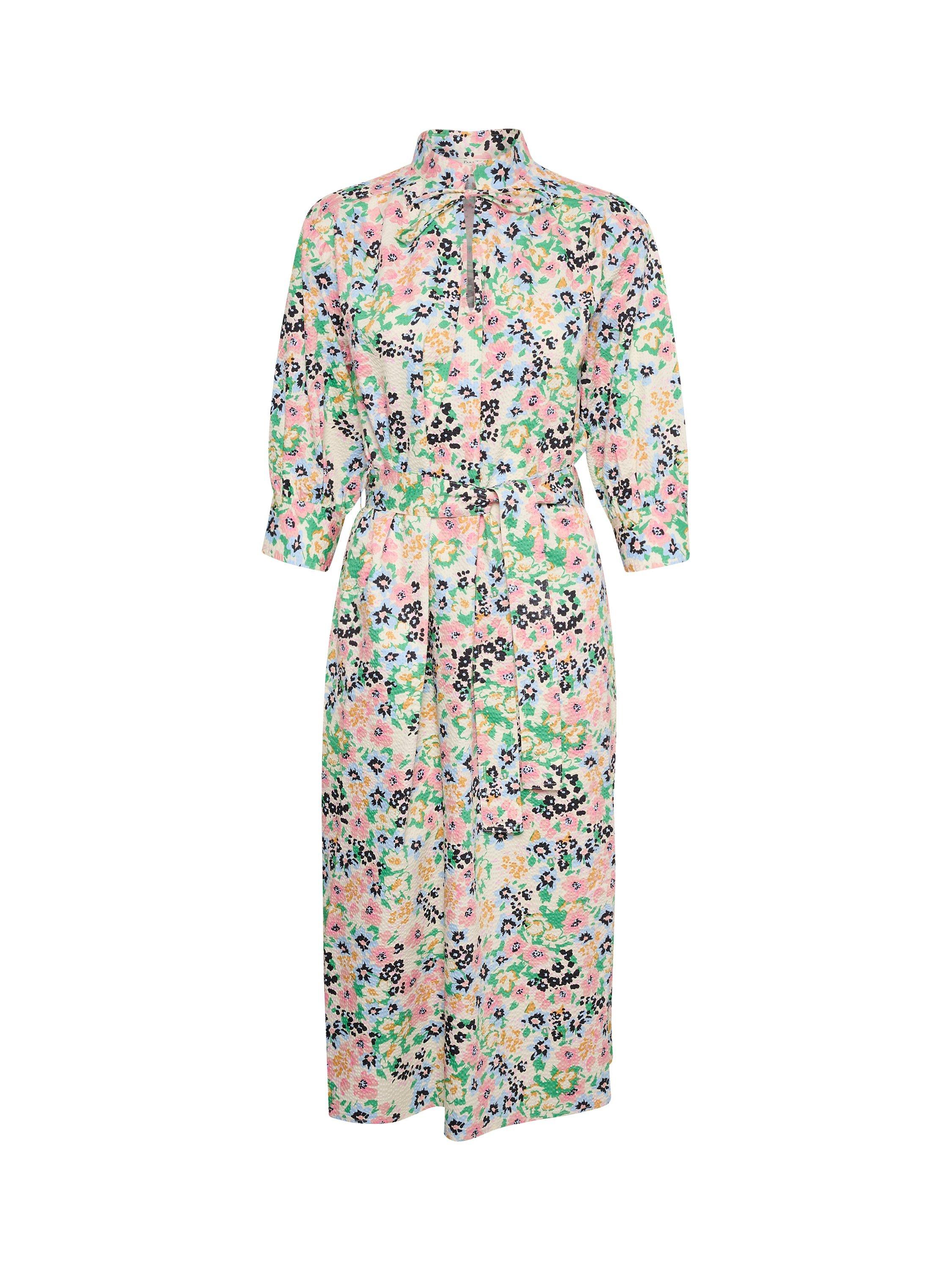 Part Two Ena Floral Midi Shirt Dress, Green/Multi, 12