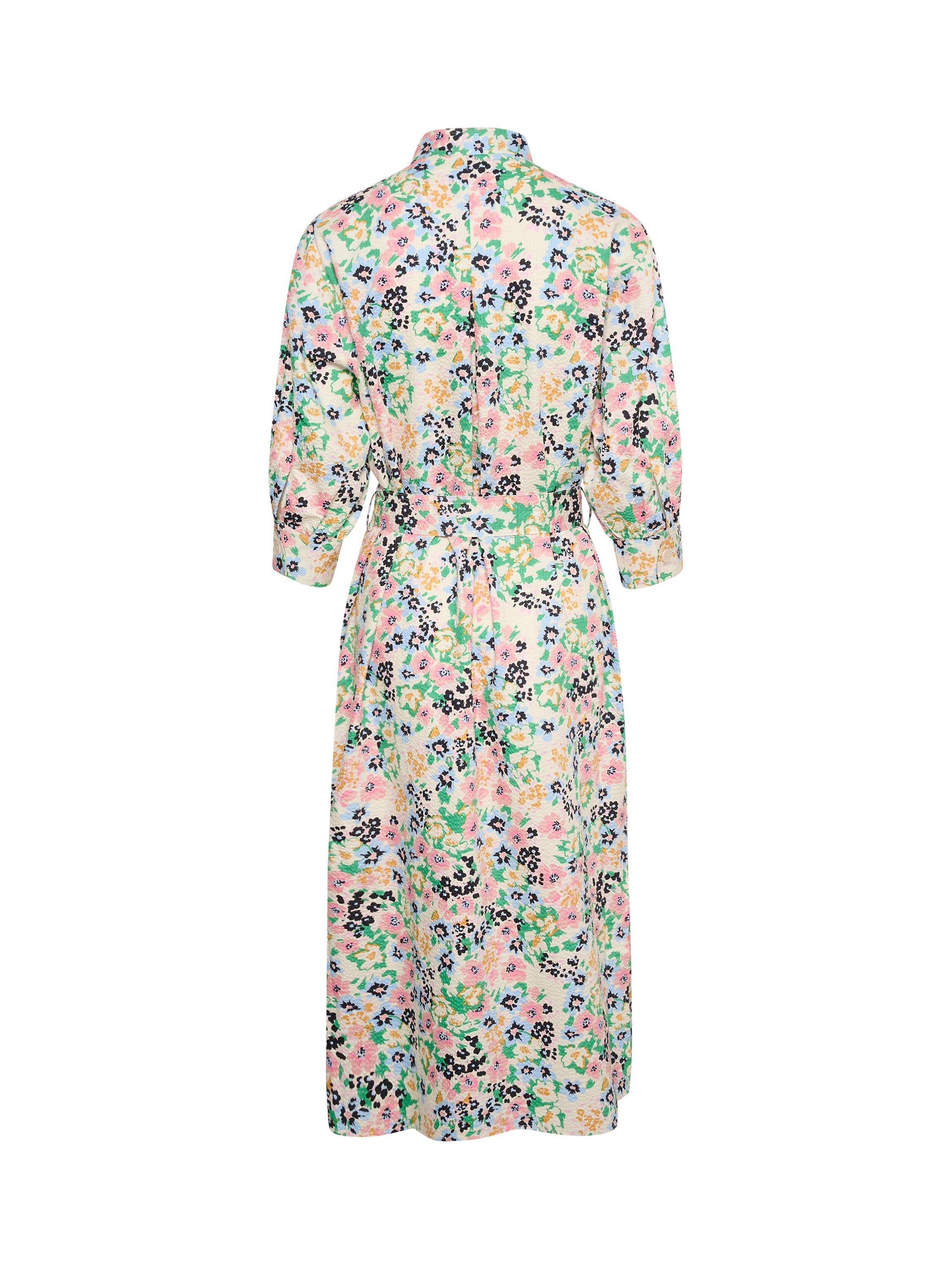 Part Two Ena Floral Midi Shirt Dress, Green/Multi, 12