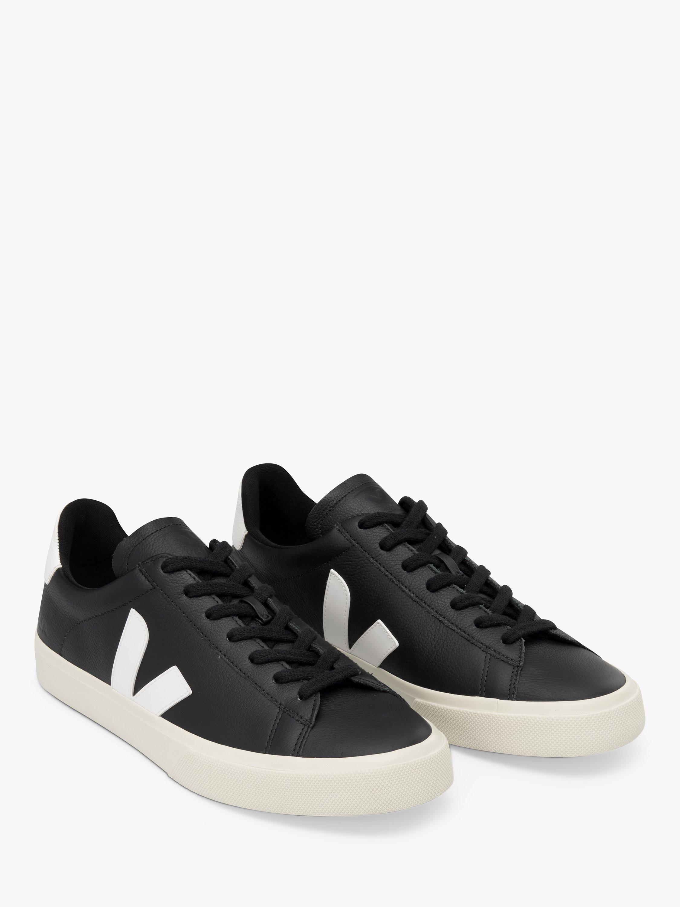 Product image 2 of 3, which shows VEJA Campo Leather Trainers, Black/White, 7
