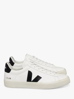 VEJA Campo Leather Trainers, White Black, White Black