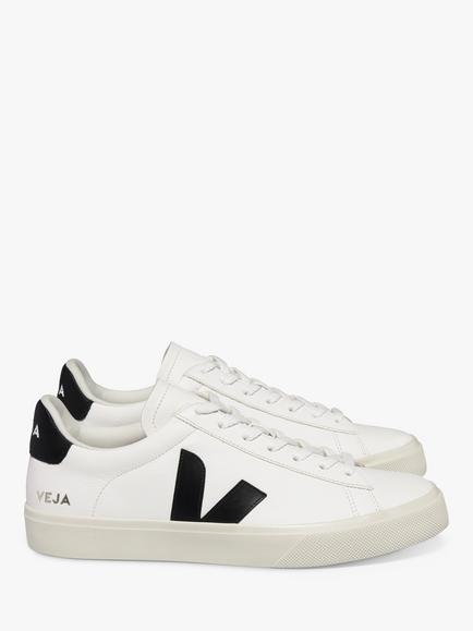 VEJA Campo Leather Trainers, White Black, White Black