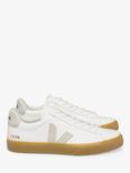 VEJA Campo Gum Sole Leather Trainers, White/Grey