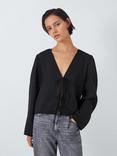 John Lewis ANYDAY Tie Front Top, Black