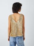 AND/OR Sheridan Sequin Vest Top, Gold