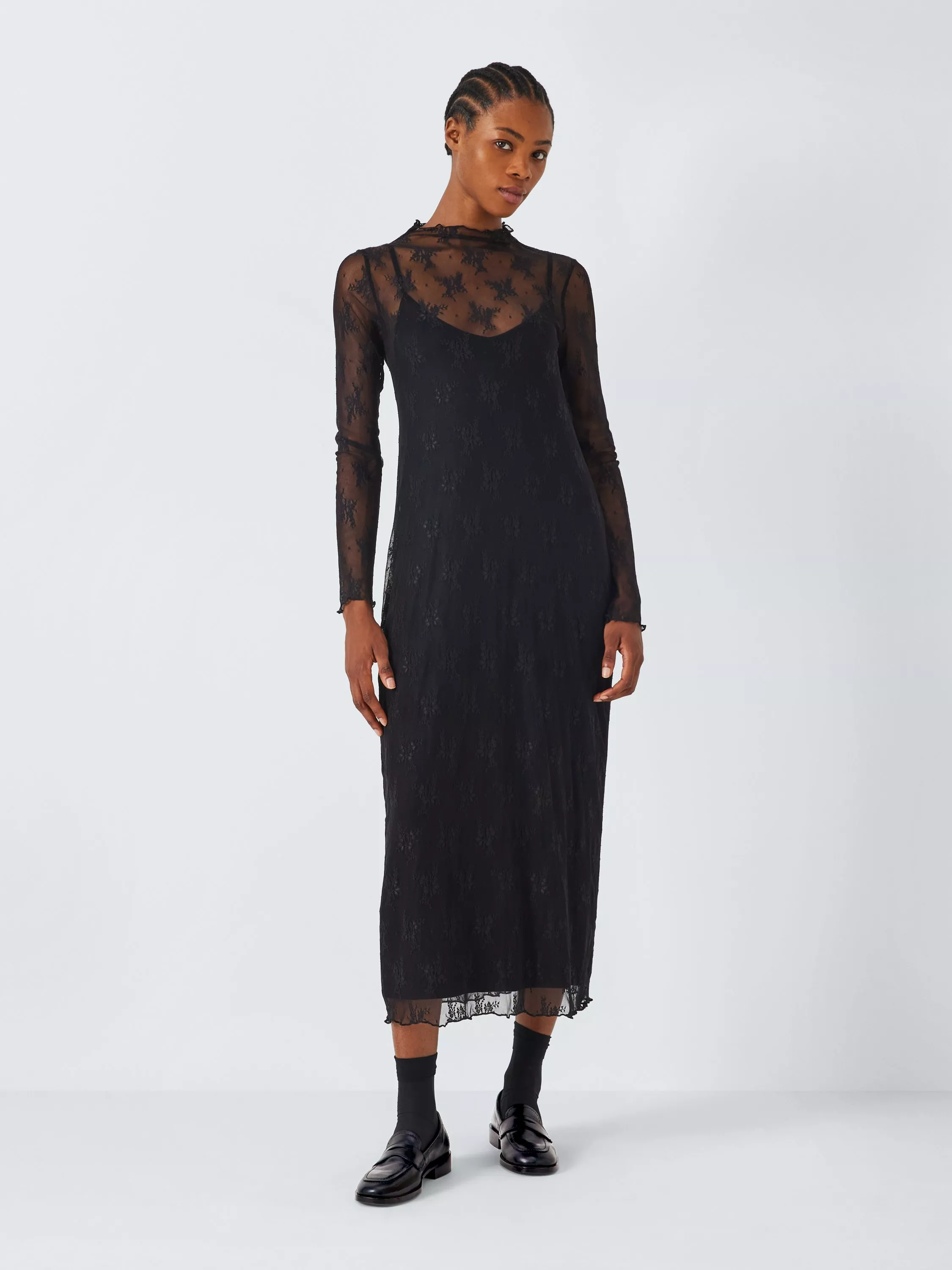 John Lewis ANYDAY Lace Maxi Dress Black