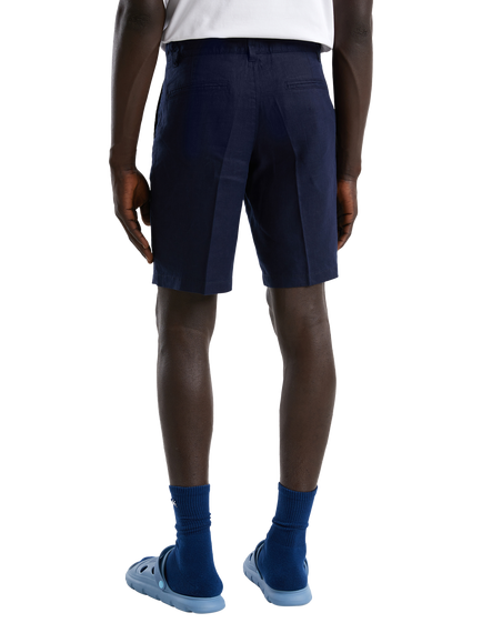 Benetton Linen Shorts - view 2, Navy Blue