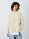 AND/OR Aspen Patchwork Cable Knit Jumper, Natural