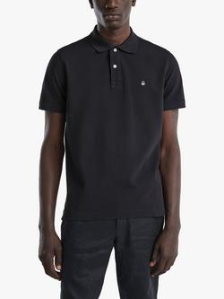 Benetton Short Sleeve Polo Shirt, Black