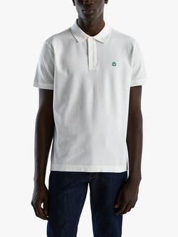 Benetton Short Sleeve Polo Shirt, White