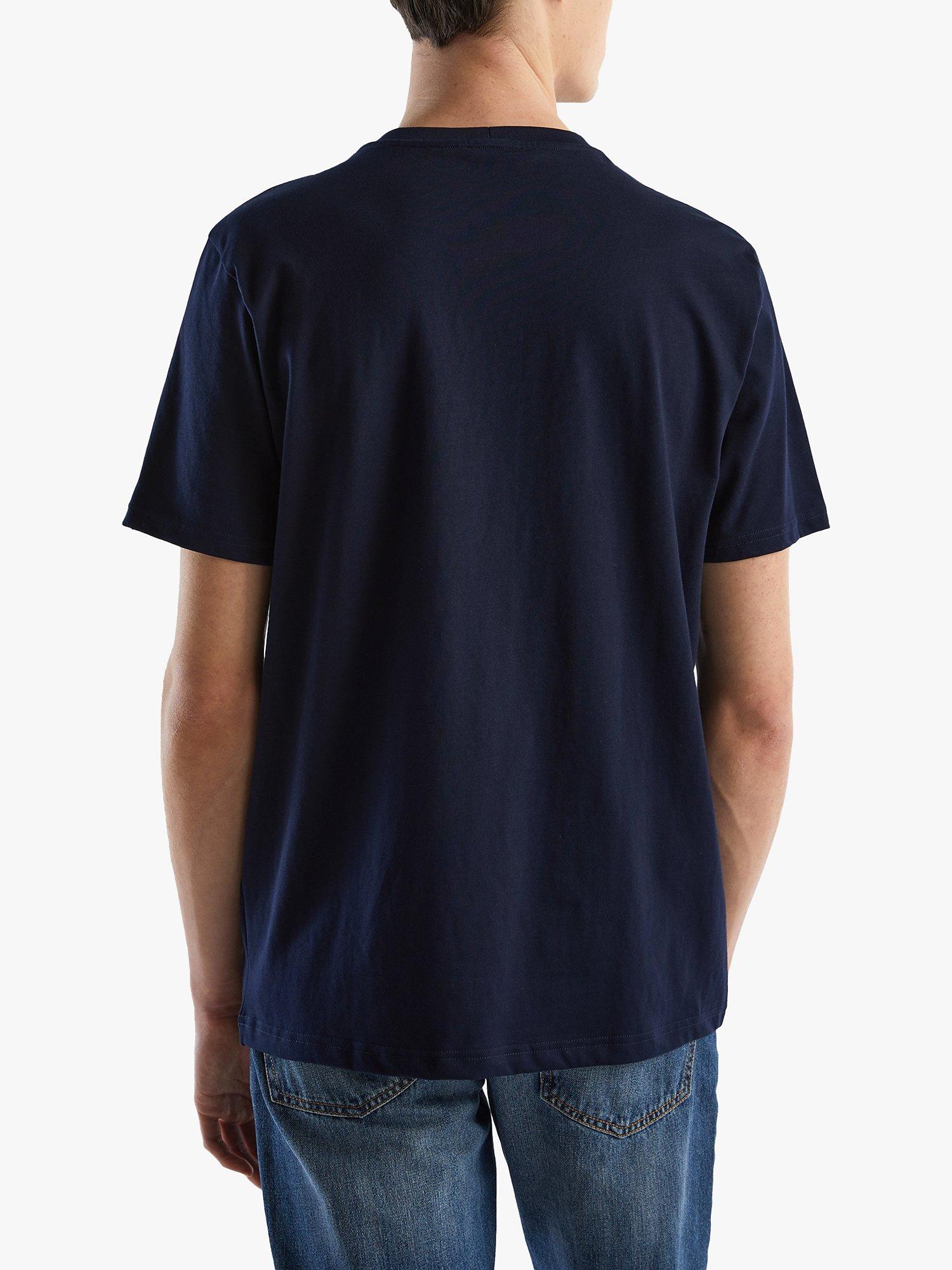 Product image 2 of 4, which shows Benetton Short Sleeve T-Shirt, Navy Blue, S