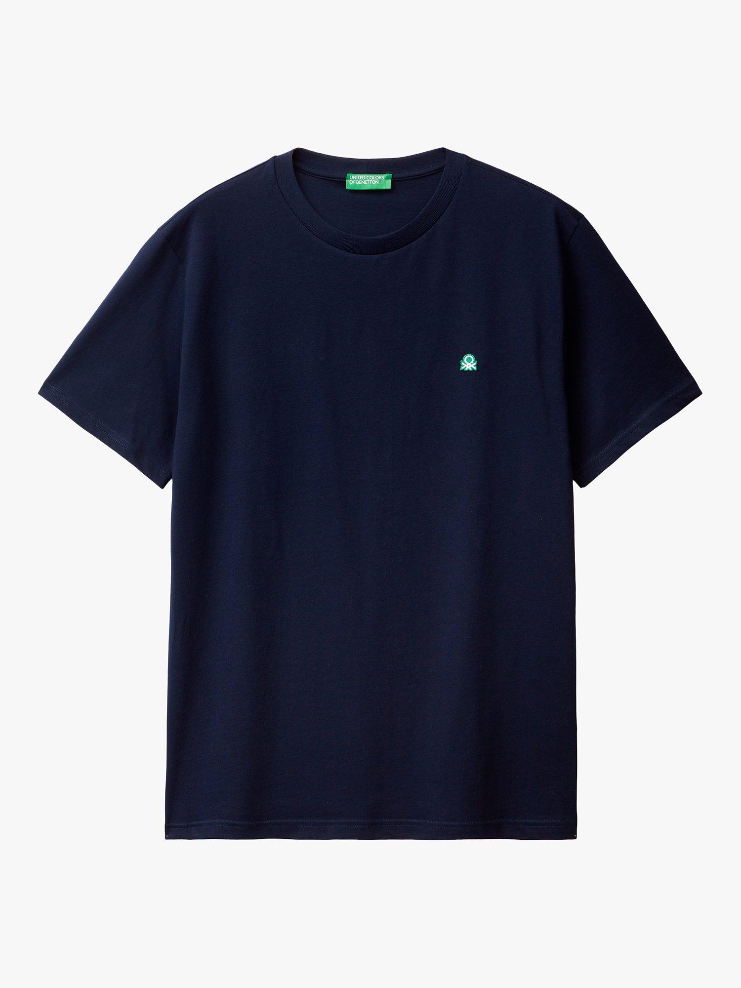 Product image 3 of 4, which shows Benetton Short Sleeve T-Shirt, Navy Blue, S