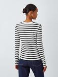 AND/OR Rib Stripe Long Sleeve Top, White/Black