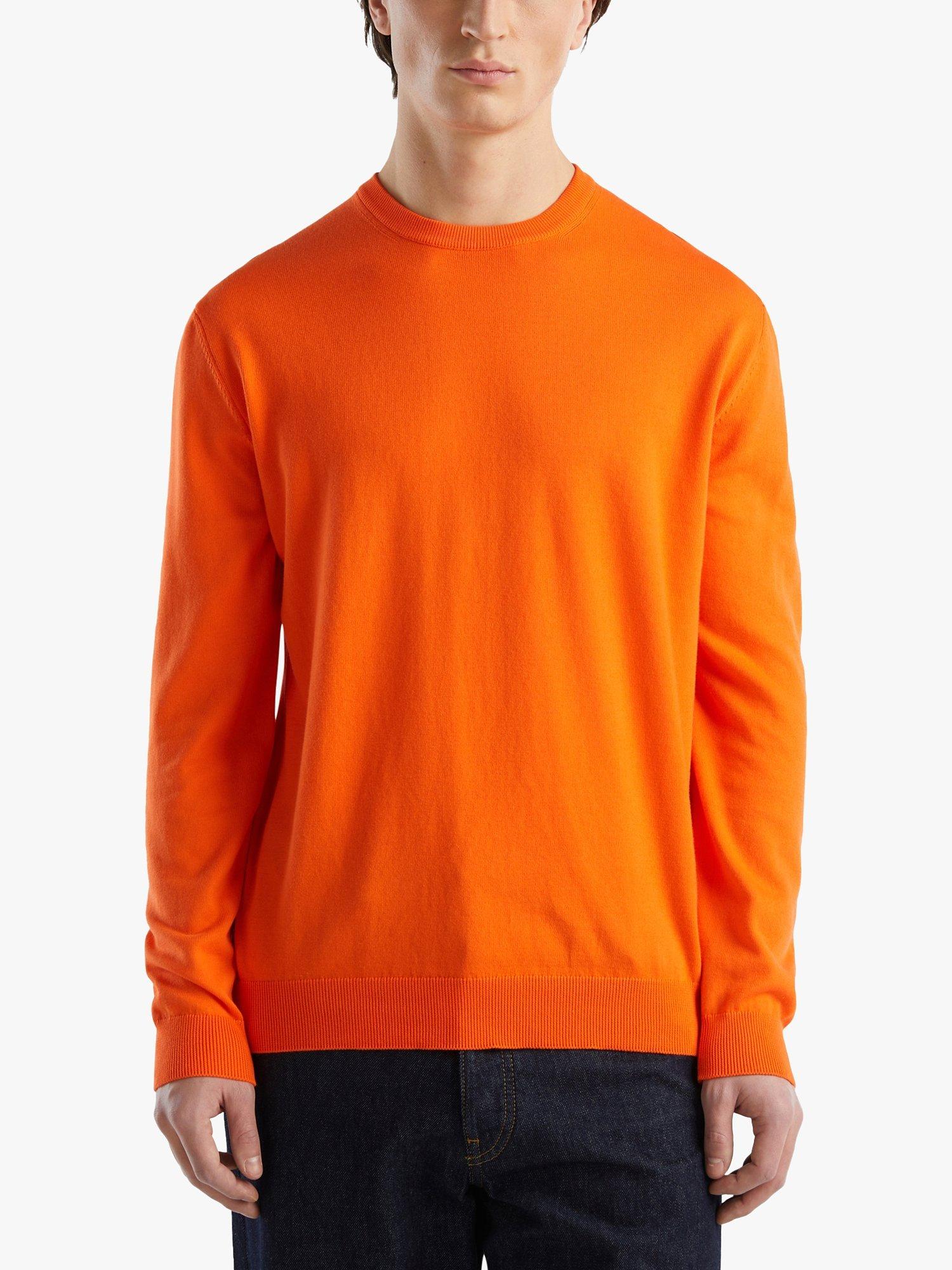 Benetton Cotton Crew Neck Sweater, Orange