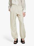 SISLEY Linen Blend Cargo Trousers, Beige