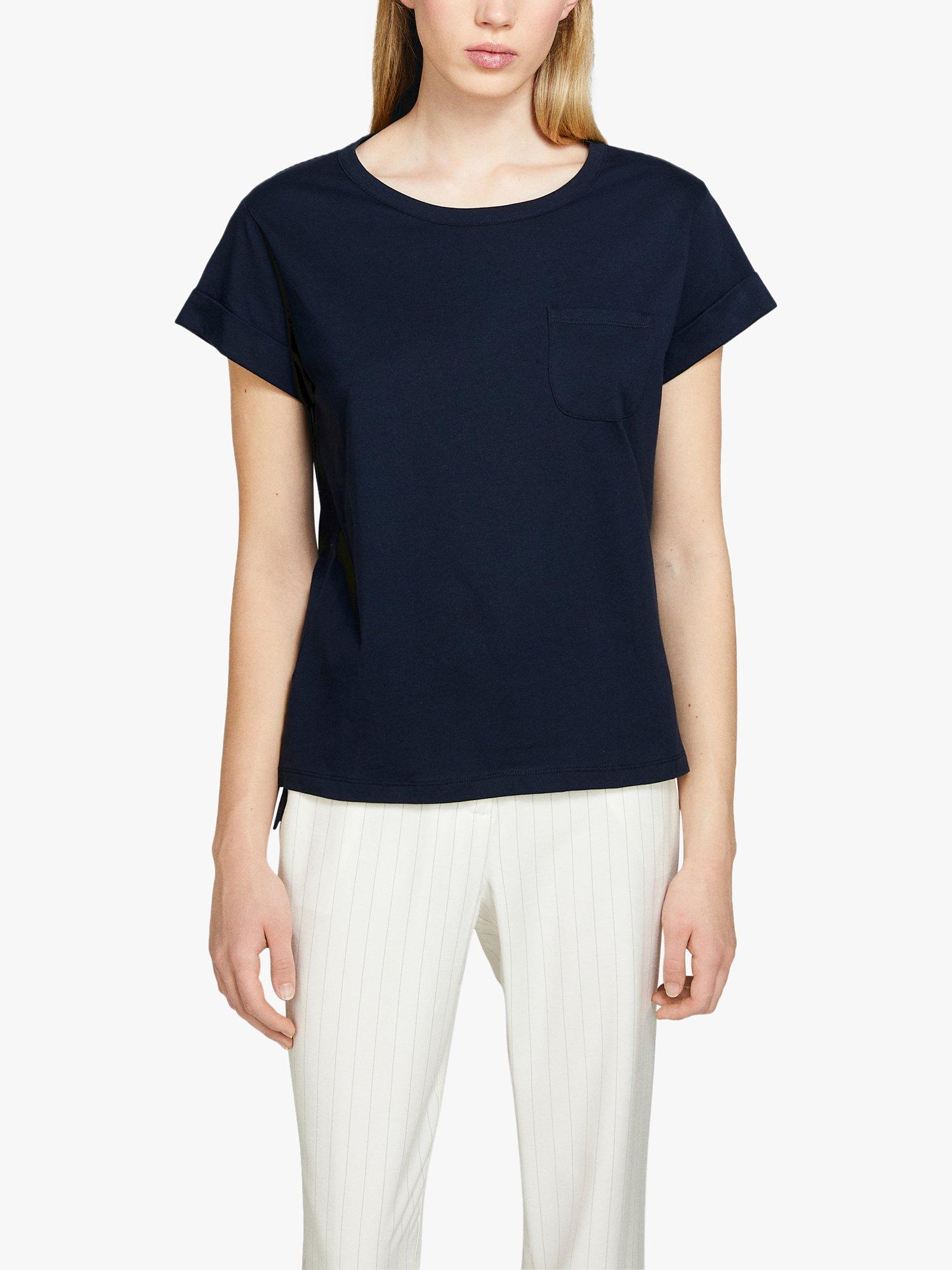 SISLEY Cotton Chest Pocket T-Shirt, Blue