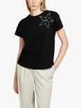 SISLEY Rhinestone Star T-Shirt, Black