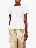 SISLEY Rhinestone Embellsihed T-Shirt, White