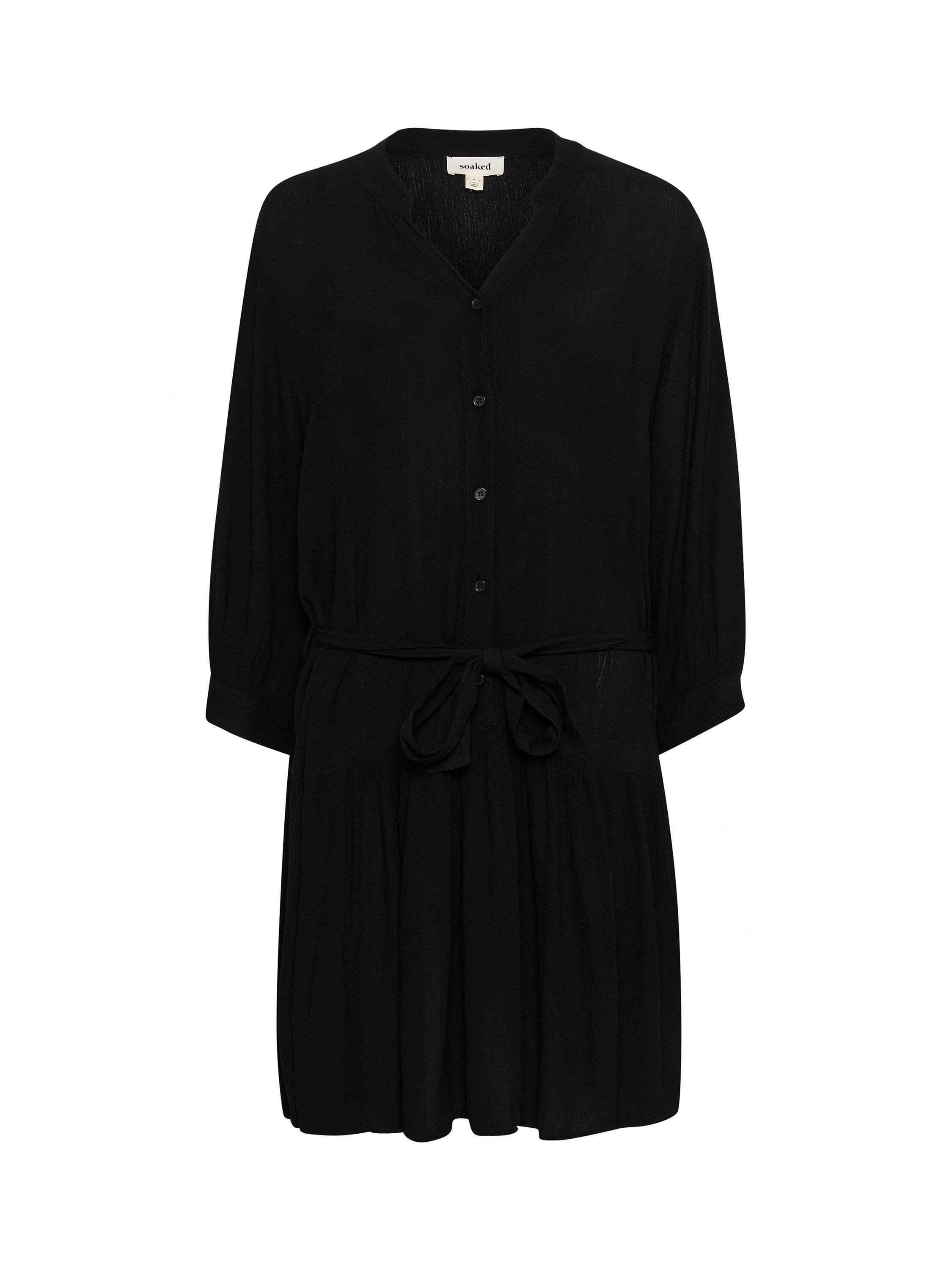 Product image 3 of 4, which shows Soaked In Luxury Zaya 3/4 Sleeve Mini Dress, Black, M