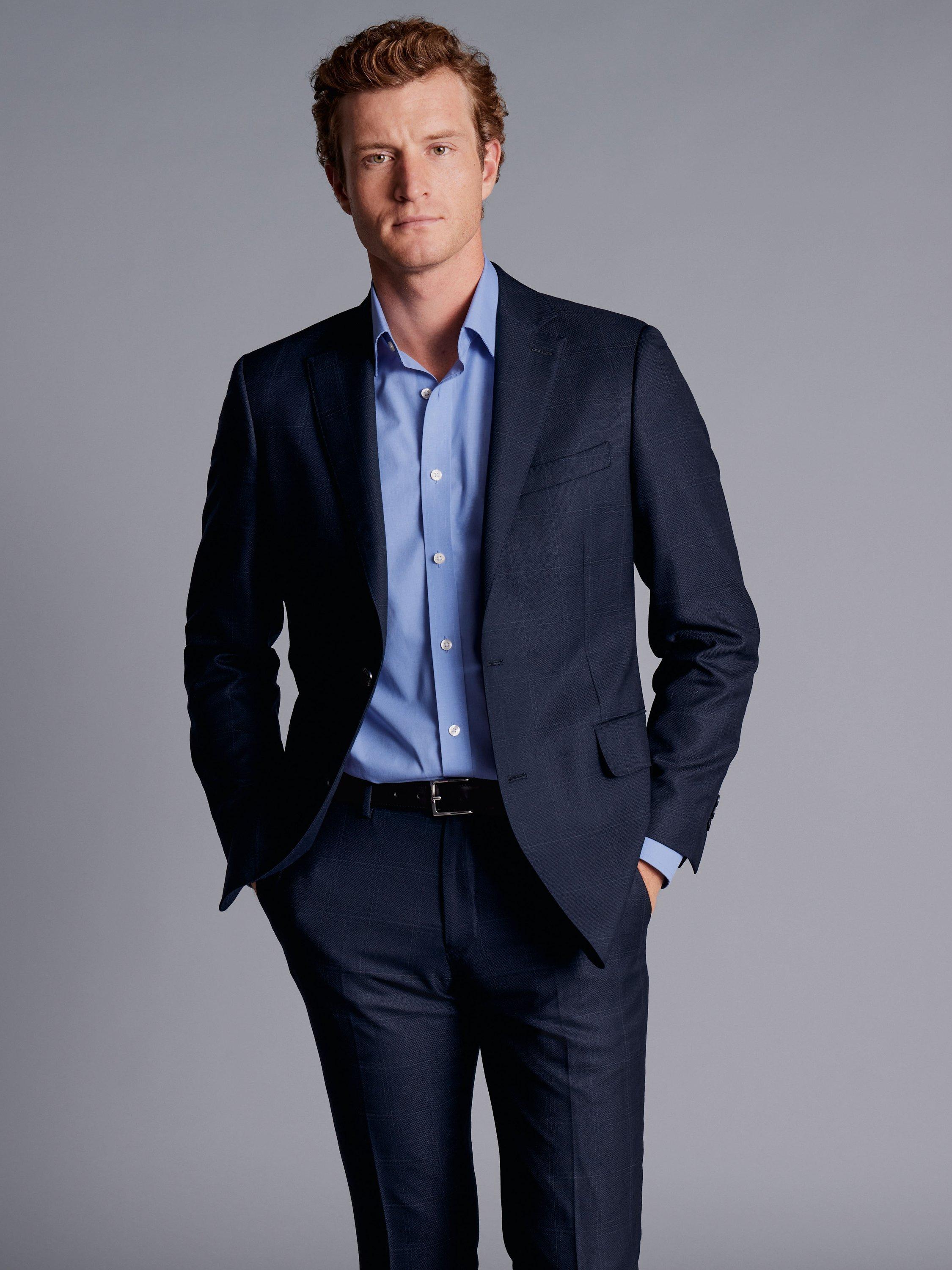 Charles Tyrwhitt Ultimate Performance Slim Fit Check Suit Jacket, Navy