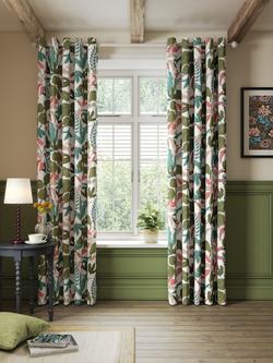 John Lewis Juni Print Pair Lined Eyelet Curtains - view 2, Multi