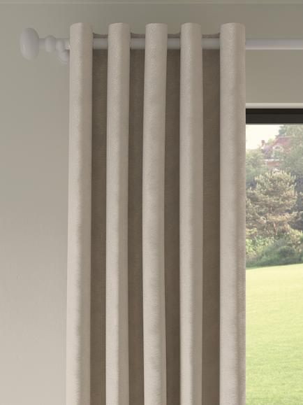 John Lewis Alea Pair Lined Eyelet Curtains, Gold, Gold