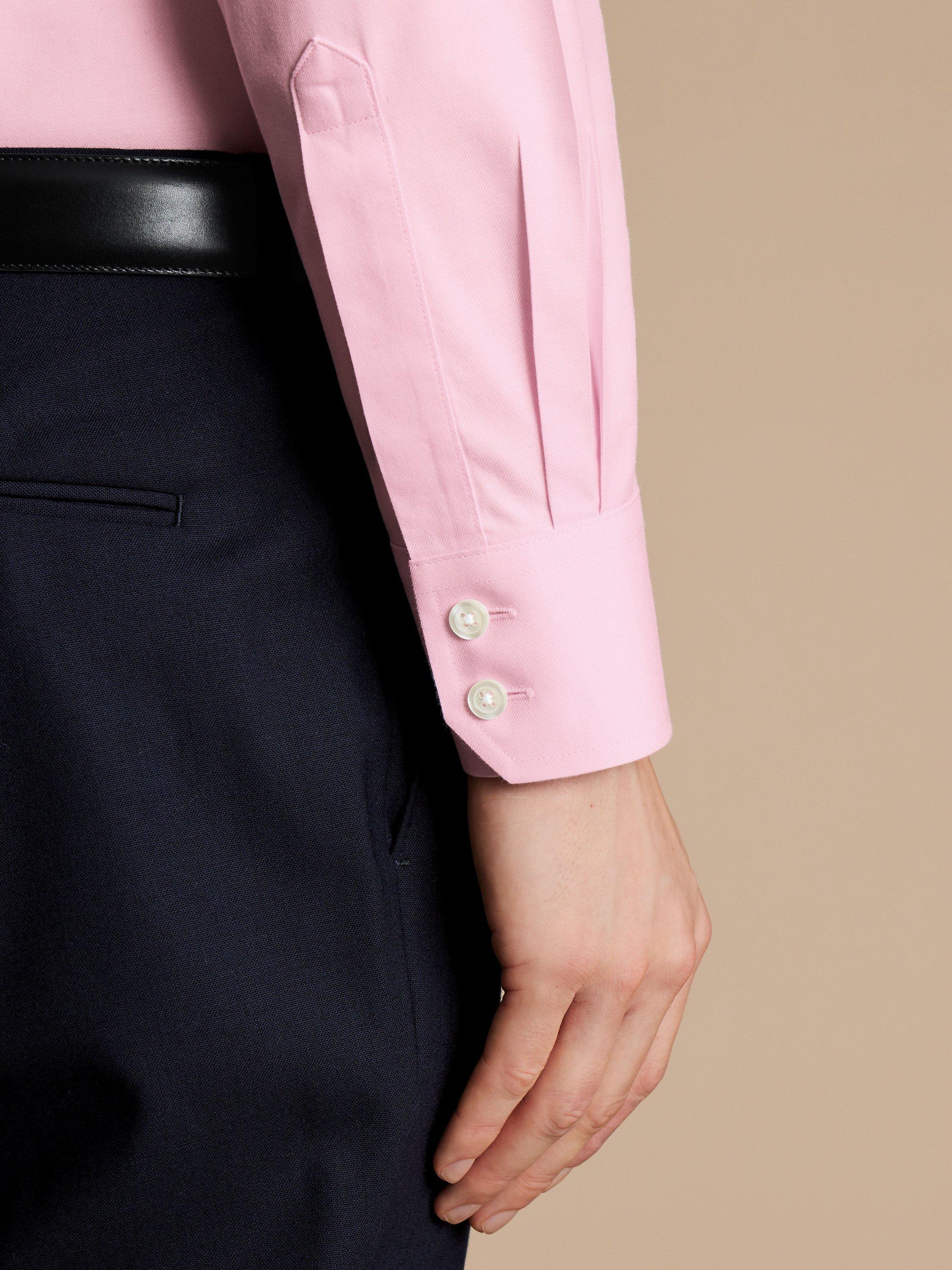 Product image 4 of 5, which shows Charles Tyrwhitt Cutaway Collar Non-Iron Twill Shirt, Pink, 15.5/R