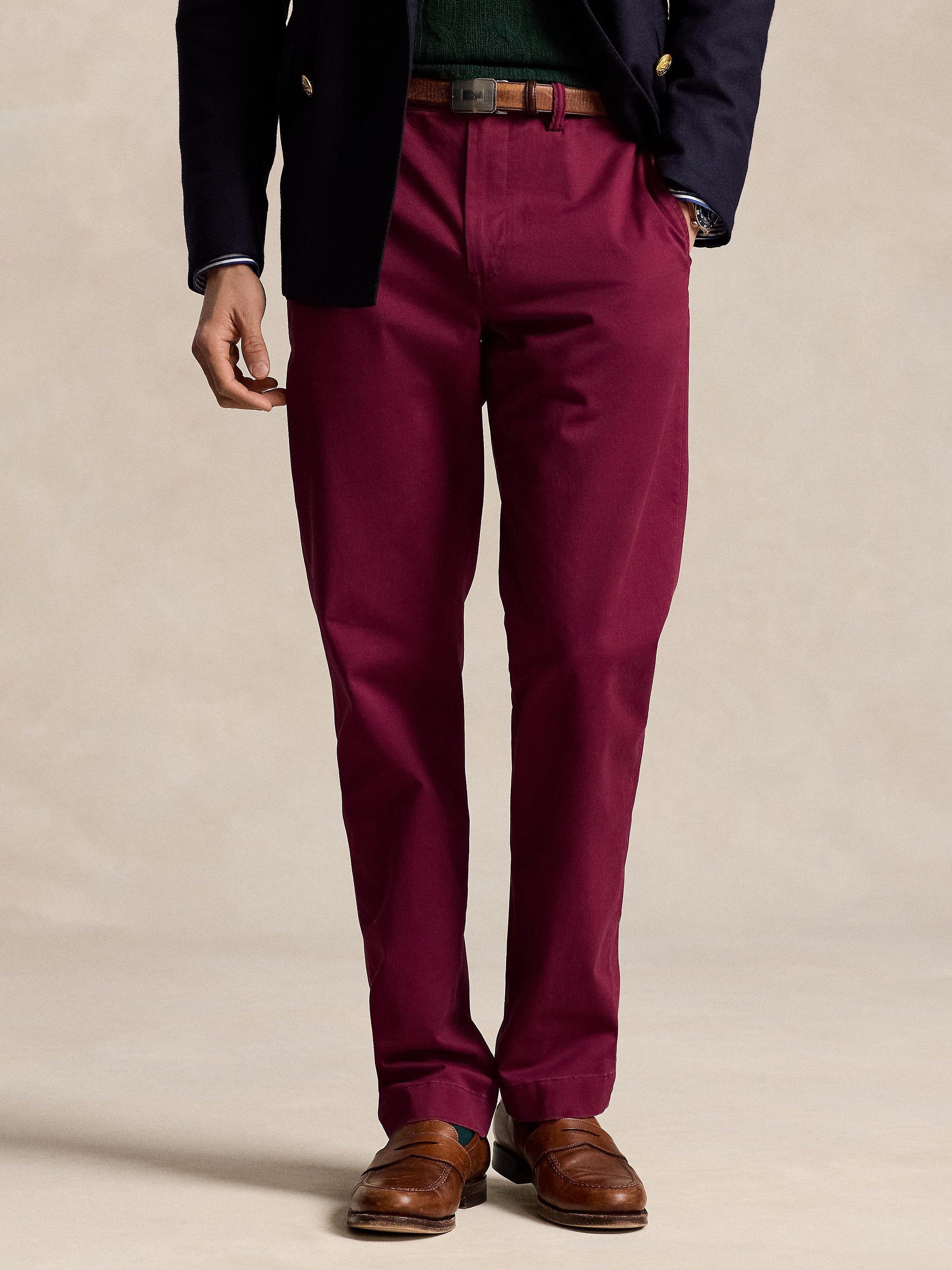 Product image 1 of 5, which shows Ralph Lauren Stretch Chino Trousers, Red Carpet, 40R