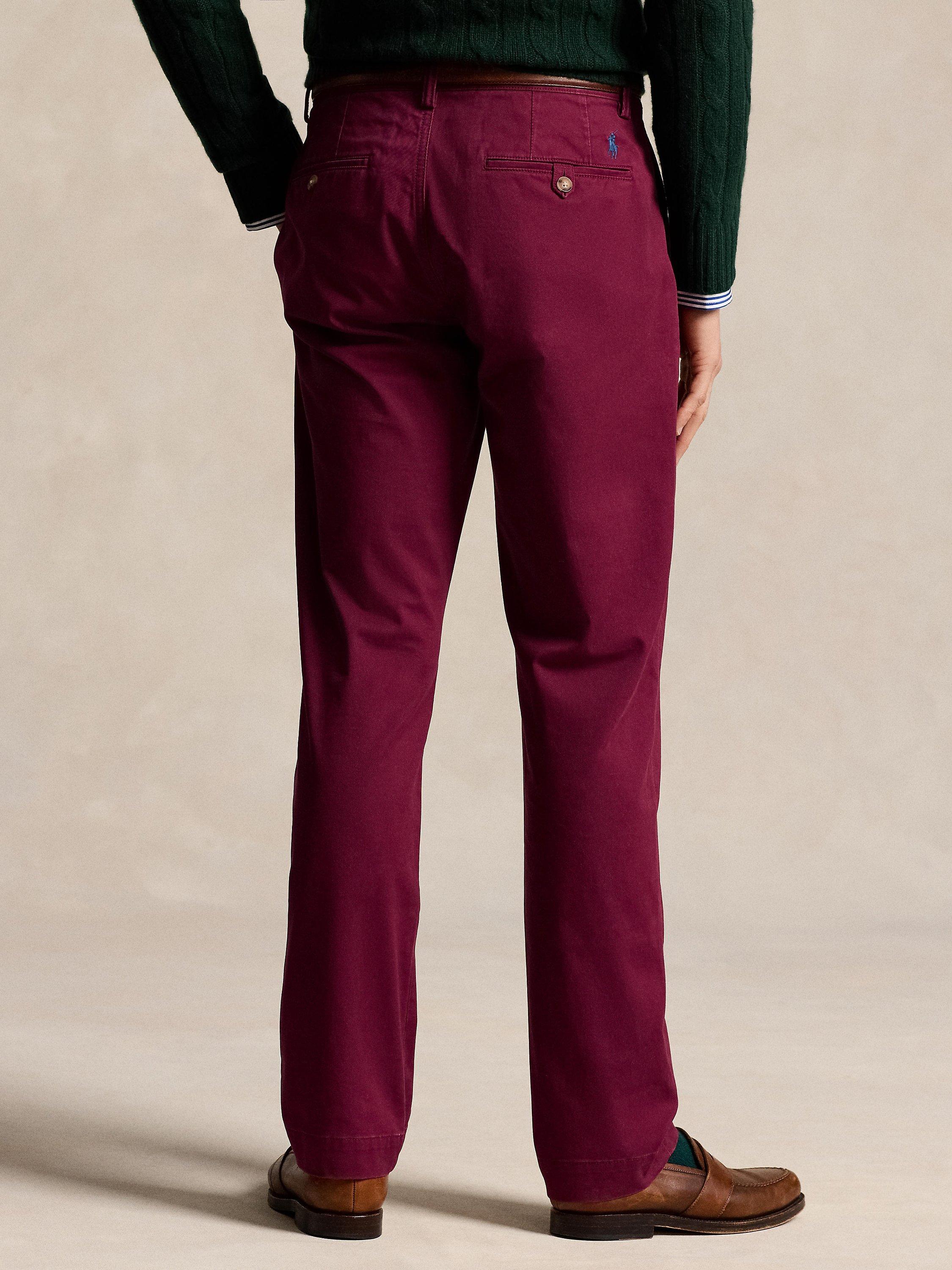Product image 2 of 5, which shows Ralph Lauren Stretch Chino Trousers, Red Carpet, 40R