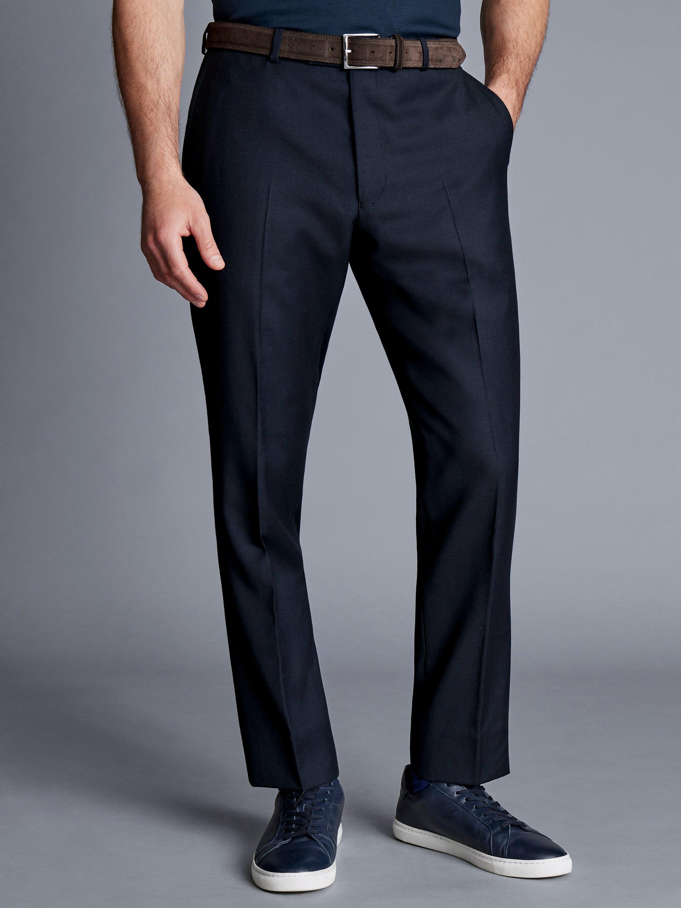 Product image 3 of 4, which shows Navy slim str tw trs BLNV